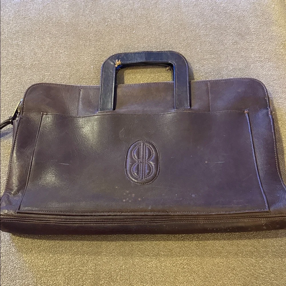 Vintage Bill Blass Leather Laptop Bag with Handles (TD)
